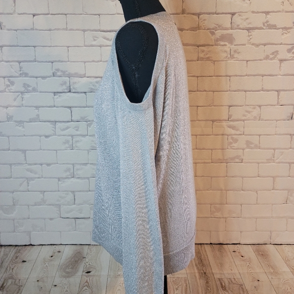 Michael Kors open shoulder metallic womens shirt in large - Picture 2 of 9